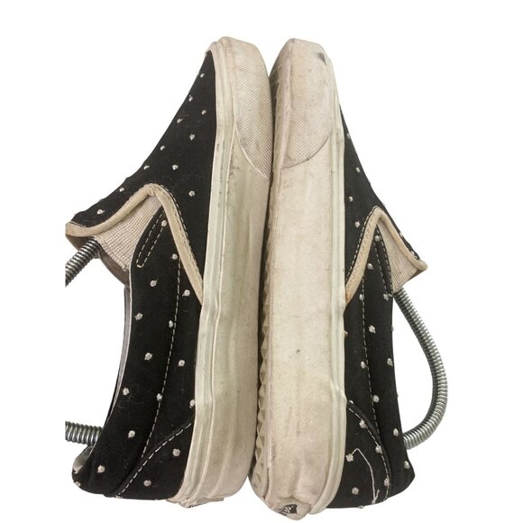 Vans unisex size Men 5 Women 6.5 Black Polka Dot Slip-On Canvas Skate Sneakers - Picture 7 of 8